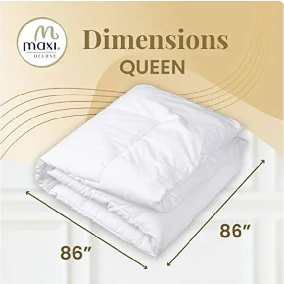 Cotton Sateen Queen Comforter 300 Thread Count Swiss Dot Design White Soft NEW